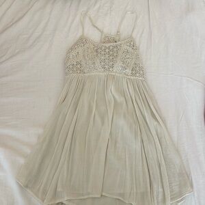 American Eagle Summer Cream Crocheted Dress